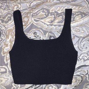 Babaton Sculpt Knit Squareneck Cropped Tank